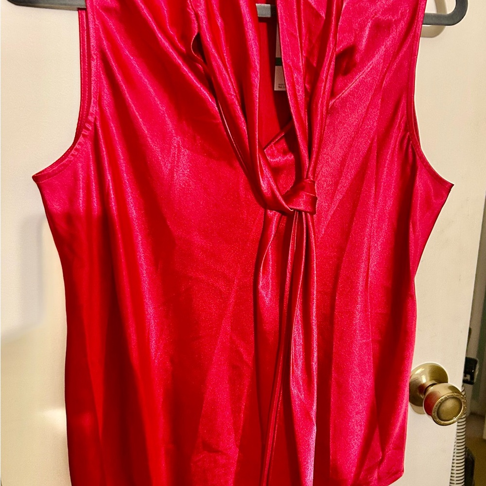 Nine West Crimson Red Sleeveless Blouse